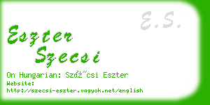 eszter szecsi business card